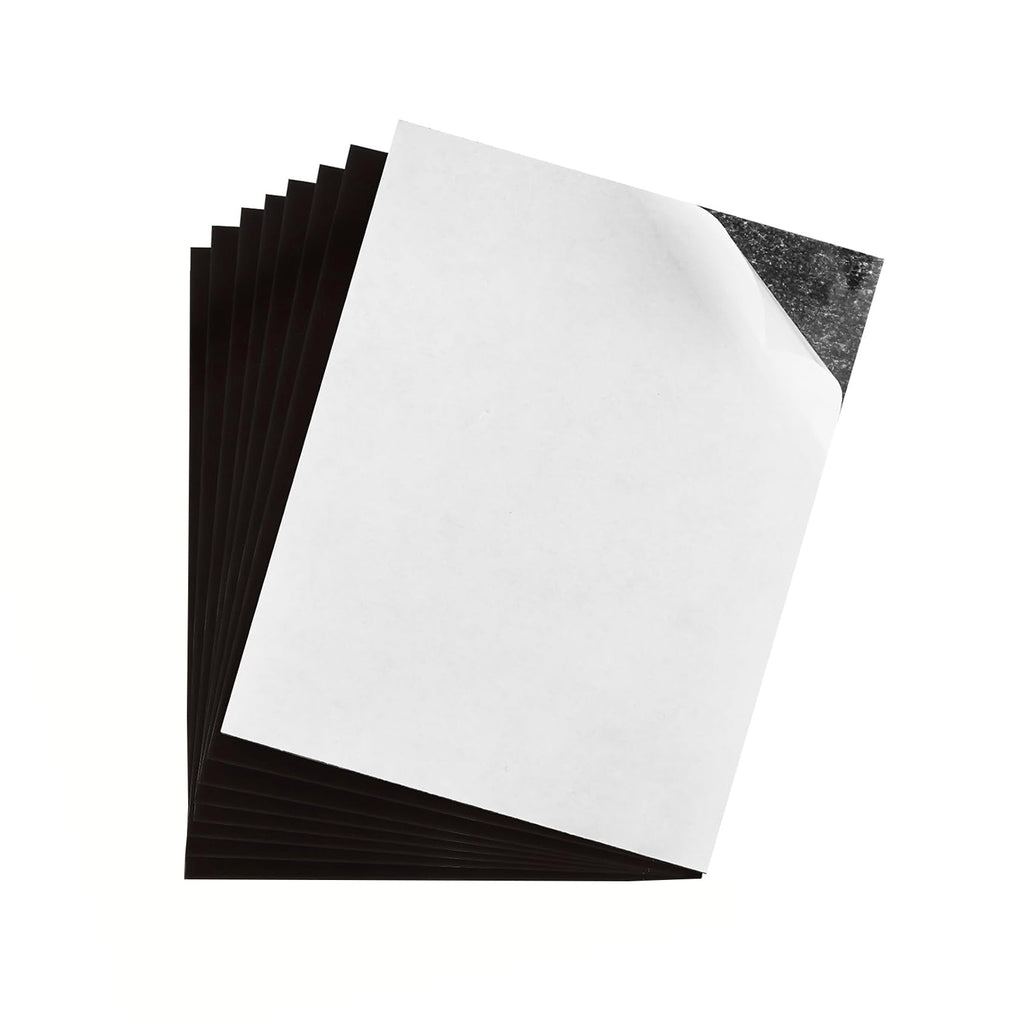 HUSPER Adhesive Magnetic Sheets, 8 Pack 8.5" x 11" Flexible Stick-Back Magnets for Crafts, DIY, Fridge, Photos, Whiteboard