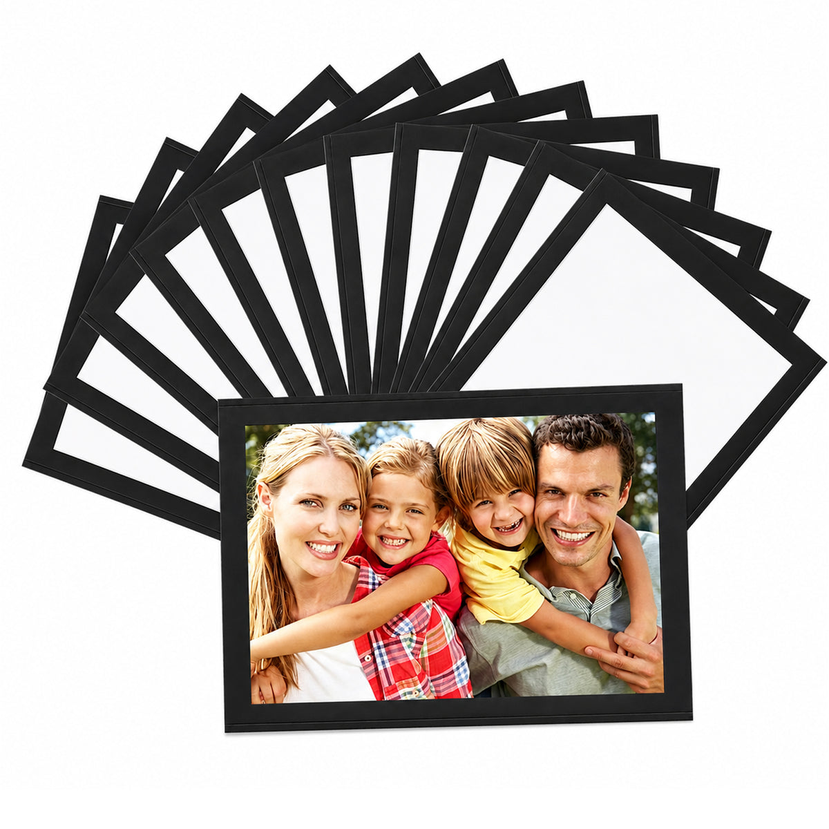 Magnetic Picture Frames with Black Border(4"X6",12 Pack),Magnet Photo Frame Pockets/Postcard Holder,Decorations for home/office/school/Classroom/party
