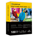 HUSPER Inkjet Glossy Photo Paper 100 Sheets 4x6 Inches 53lb Professional Photographic Paper Compatible with Dye Ink Printer 200GSM Instant Dry