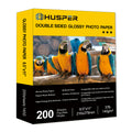 HUSPER 200 sheets Glossy Photo Paper Brochure Paper Glossy Double Sided 8.5x11 Inkjet 37lb 140gsm Dye ink Thin Photo Picture Flyer Calendar Magazine CD Cover letter (8.5x11-37lb)
