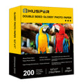 HUSPER 200 Sheets Double Sided Photo Paper Glossy 8.5x11 54lbs Inkjet for Dye Ink 200Gsm Value Bulk Pack Picture 8.5 x 11 9.5Mil for Inkjet Printing Printer (200sheets, 8.5x11)