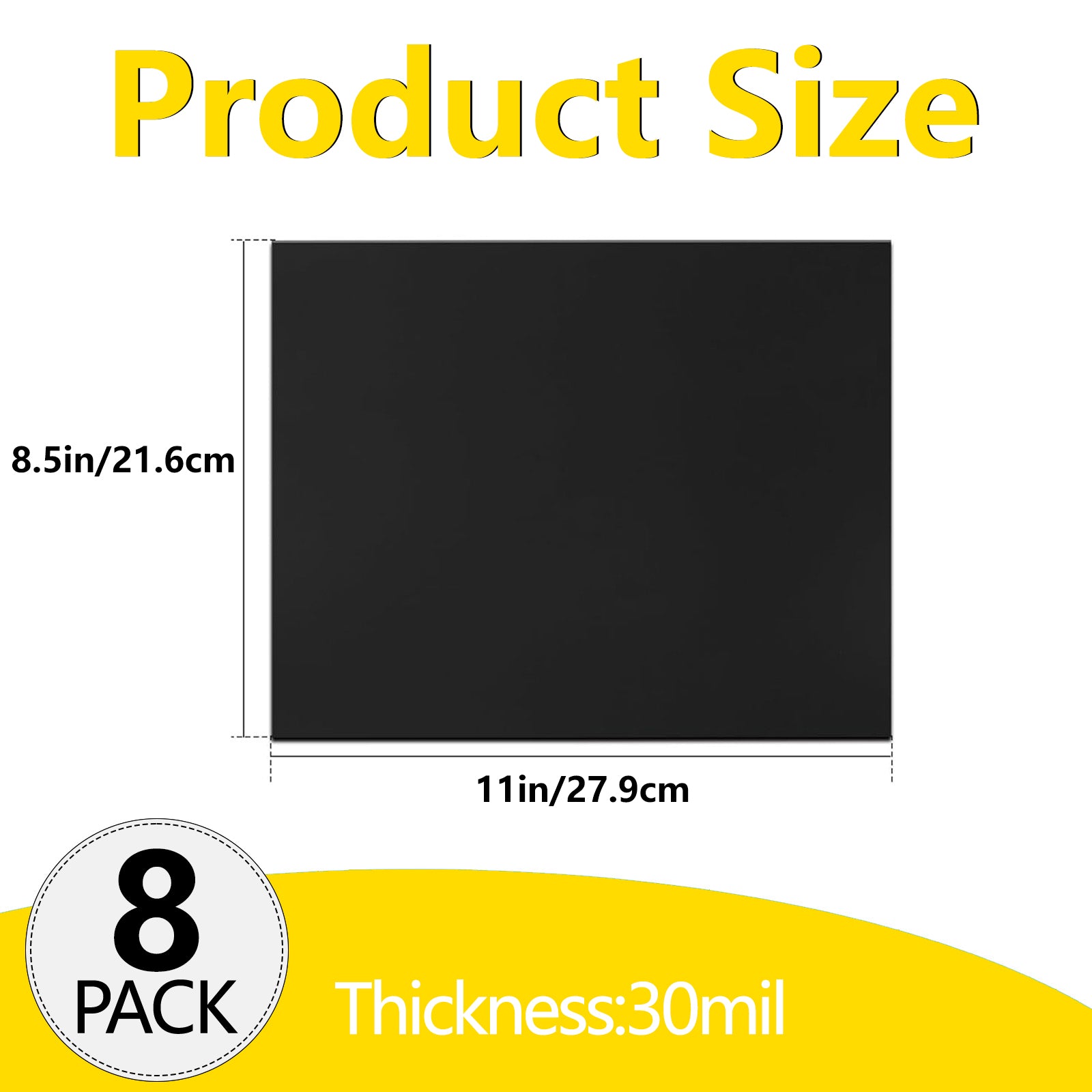 HUSPER Magnetic Sheets 8.5" x 11" Non Adhesive 30 mil 8 Pack for Dies Storage - Flexible Blank Magnet Sheet Set for Crafts, DIY, Sign Making, to Make Dots, Square Magnets, Circles, Strips, Tape