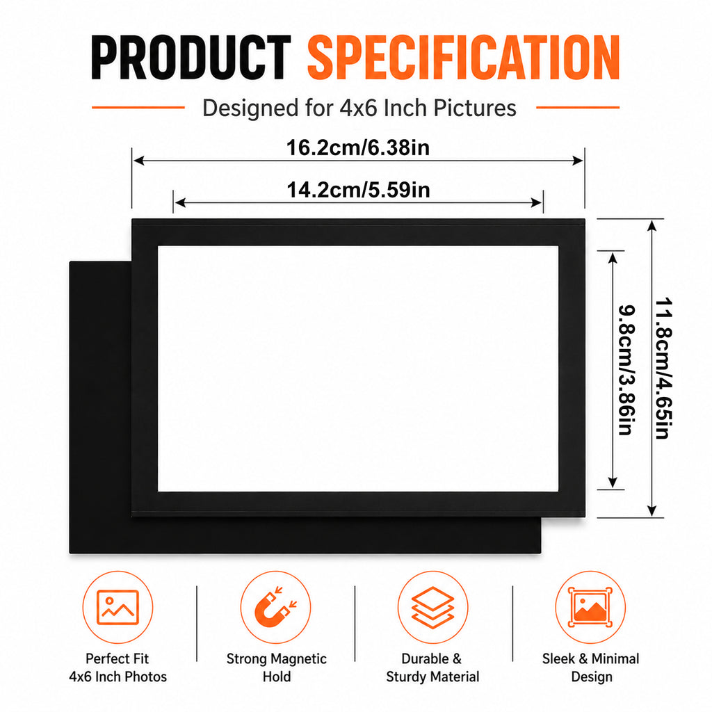 Magnetic Picture Frames with Black Border(4"X6",12 Pack),Magnet Photo Frame Pockets/Postcard Holder,Decorations for home/office/school/Classroom/party