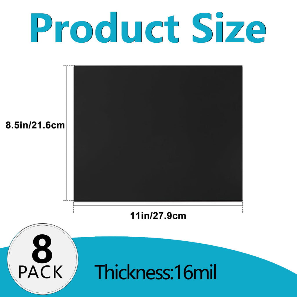 HUSPER Adhesive Magnetic Sheets, 8 Pack 8.5" x 11" Flexible Stick-Back Magnets for Crafts, DIY, Fridge, Photos, Whiteboard