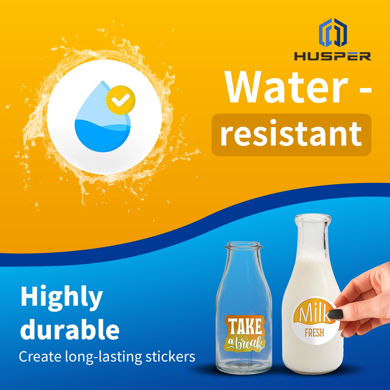 Premium Printable Vinyl Sticker Paper for Inkjet Printer - 8.5x11 Inch 20 Sheets Matte White Waterproof, Dries Quickly Vivid Colors, Holds Ink well- Tear Resistant - Inkjet & Laser Printer