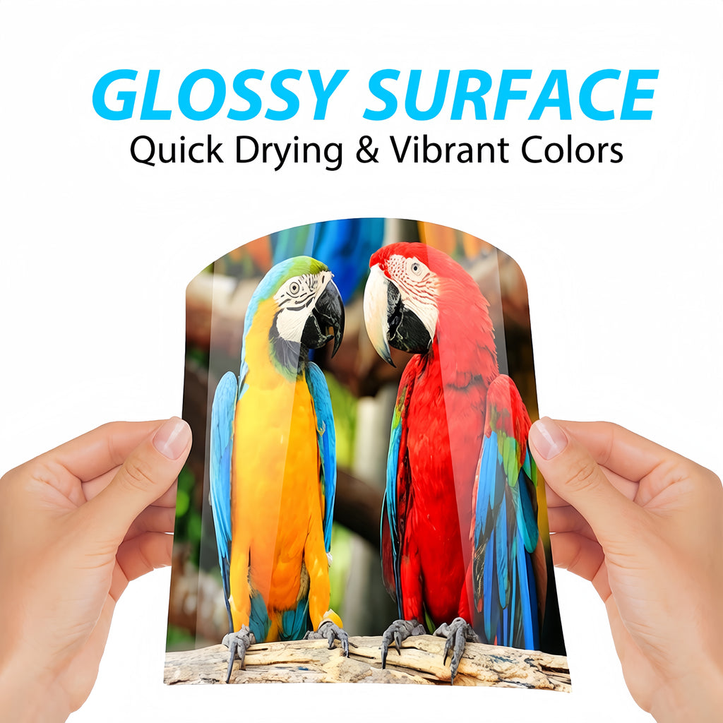 HUSPER Glossy Thin Inkjet Printer Paper 8.5x11 Inches 200 Sheets for DIY Chip Bag and Custom Party Favors 30LB Photo Paper 115g