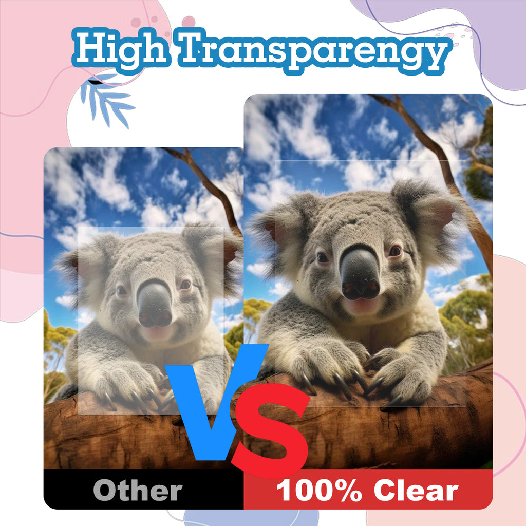 HUSPER 50 Sheets Pintable Transparency Film Acetate Clear Sheets for Crafts 8.5x11 OHP Overhead Projector Film For Inkjet Printer Quick-Dry