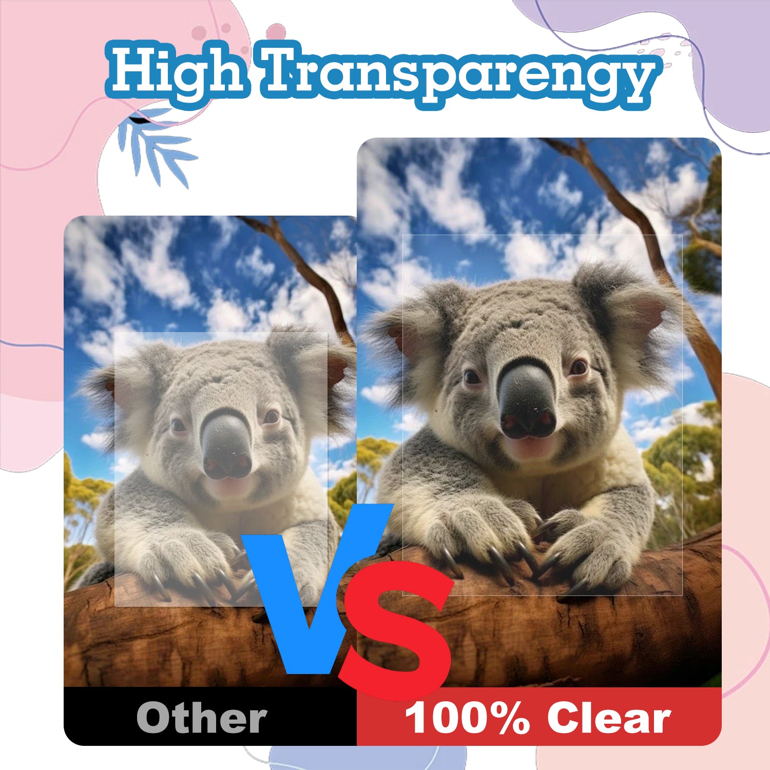 HUSPER 50 Sheets Pintable Transparency Film Acetate Clear Sheets for Crafts 8.5x11 OHP Overhead Projector Film For Inkjet Printer Quick-Dry