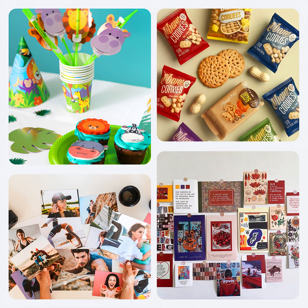 HUSPER Glossy Thin Inkjet Printer Paper 8.5x11 Inches 200 Sheets for DIY Chip Bag and Custom Party Favors 30LB Photo Paper 115g